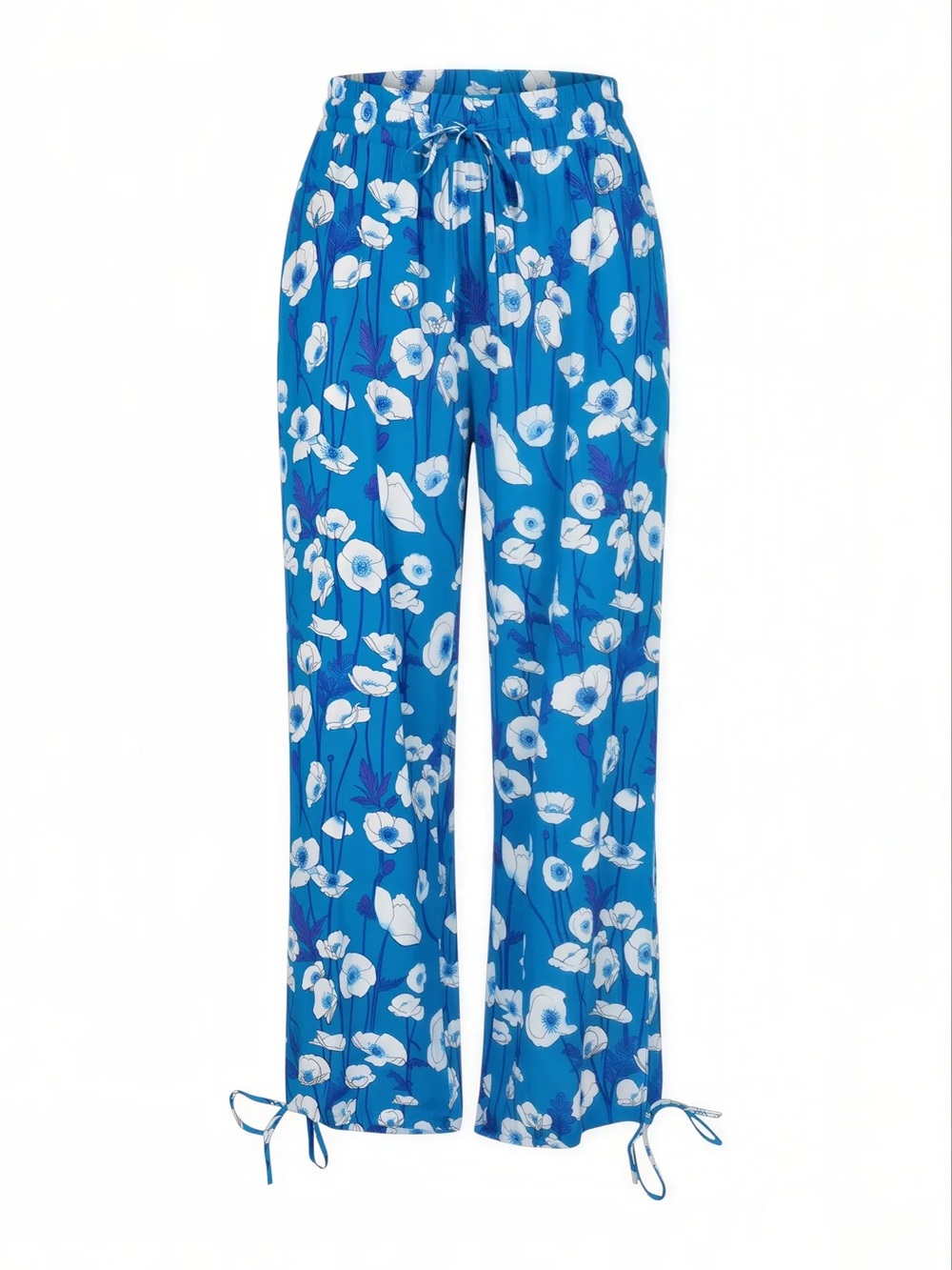 Coniglio Beach Pant | Cotton Seersucker poppy underwater blue NWT
